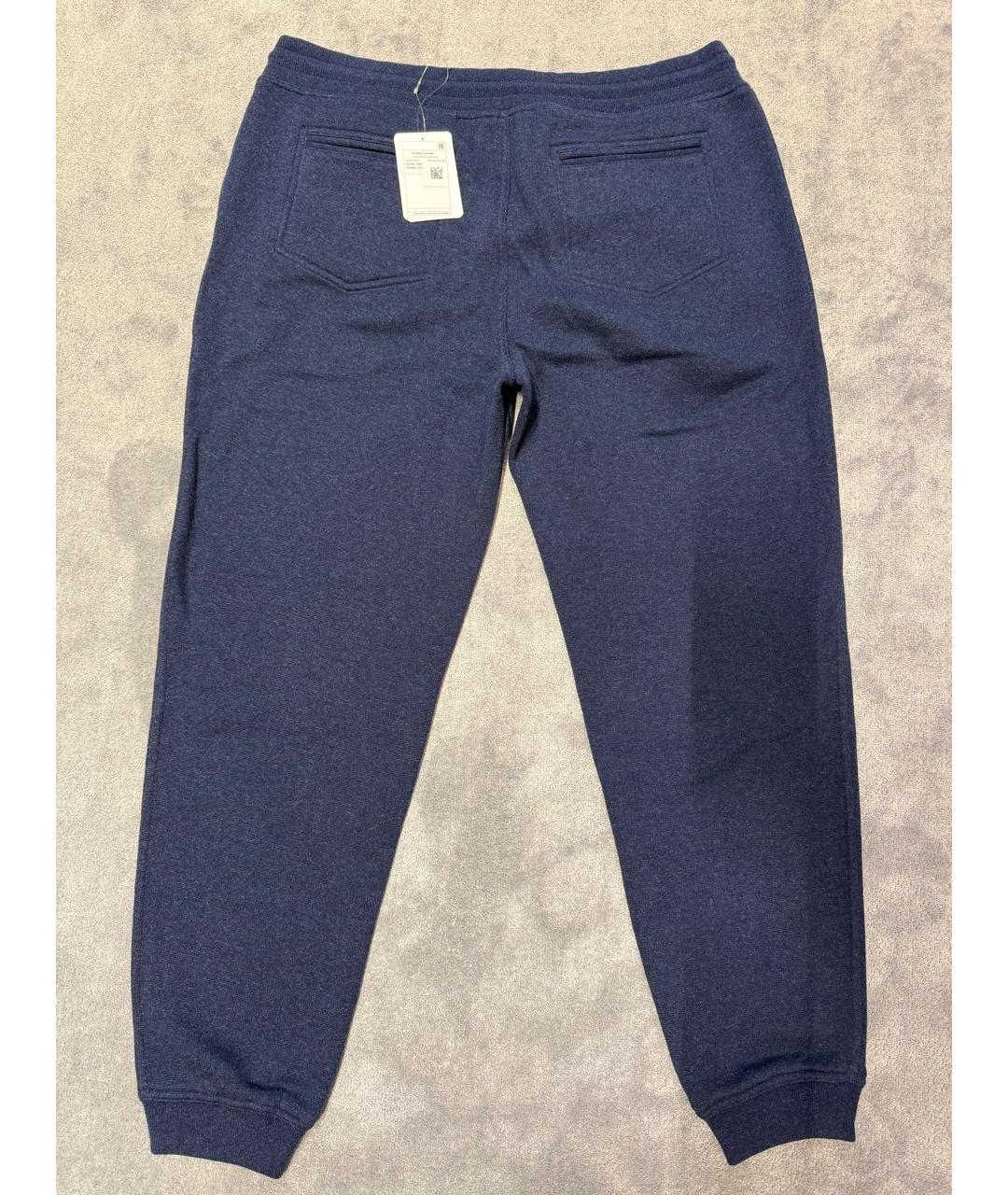 BRUNELLO CUCINELLI Темно-синие кашемировые повседневные брюки, фото 2