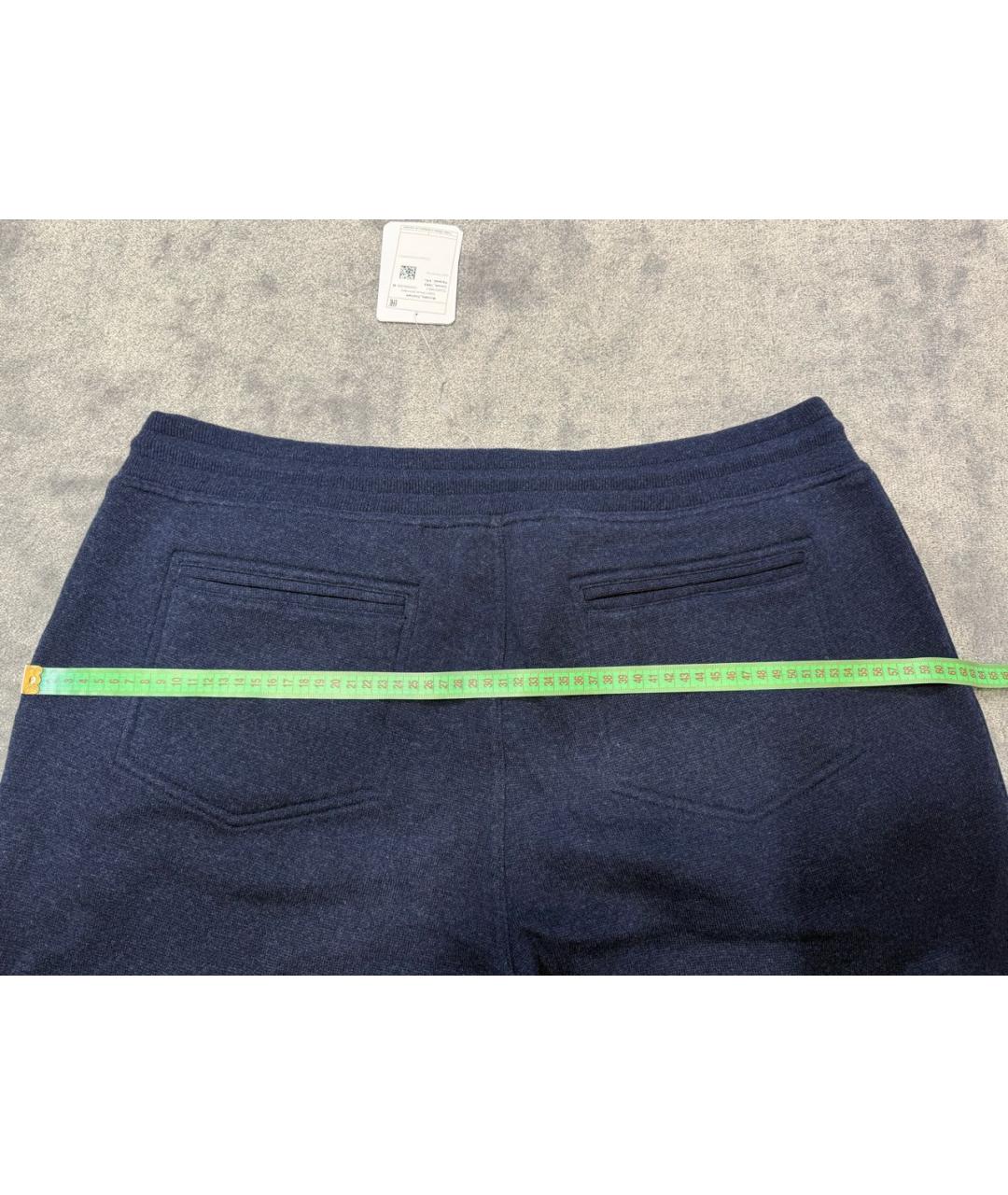 BRUNELLO CUCINELLI Темно-синие кашемировые повседневные брюки, фото 7