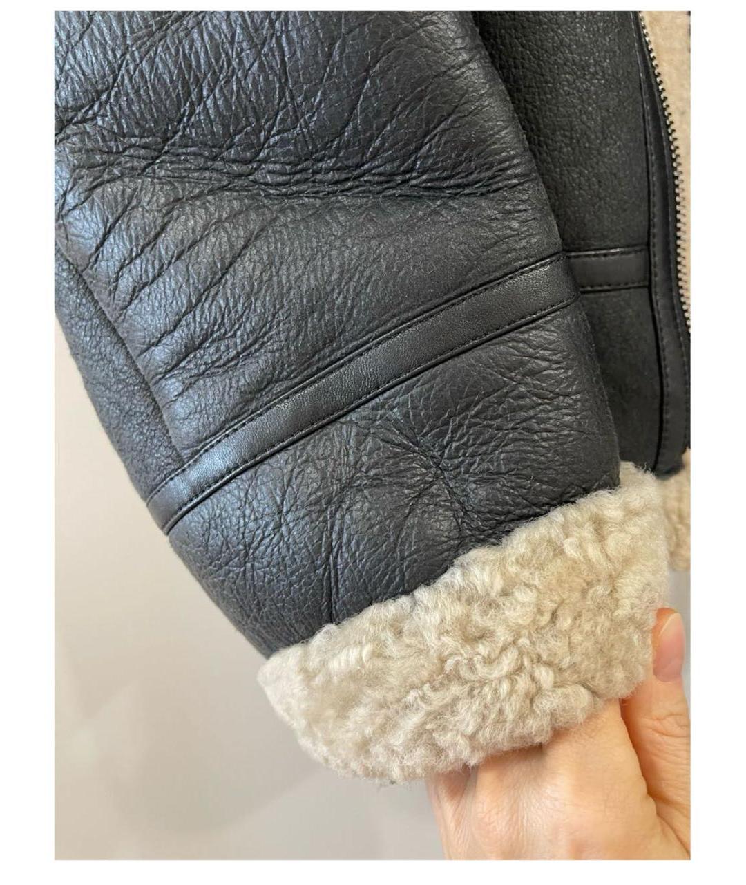 P.A.R.O.S.H. Черная кожаная дубленка, фото 3