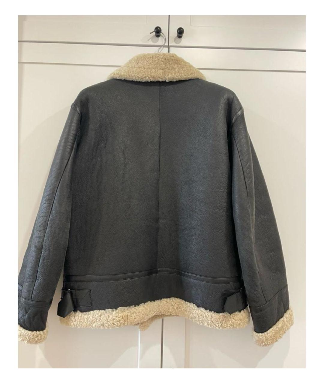 P.A.R.O.S.H. Черная кожаная дубленка, фото 2