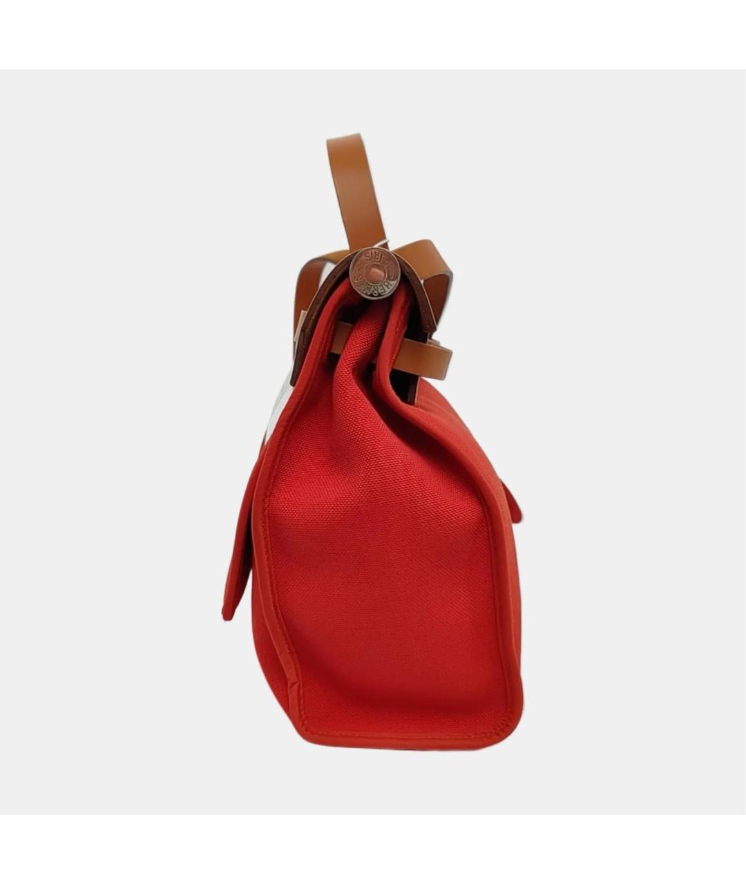 HERMES Красная кожаная сумка с короткими ручками, фото 3
