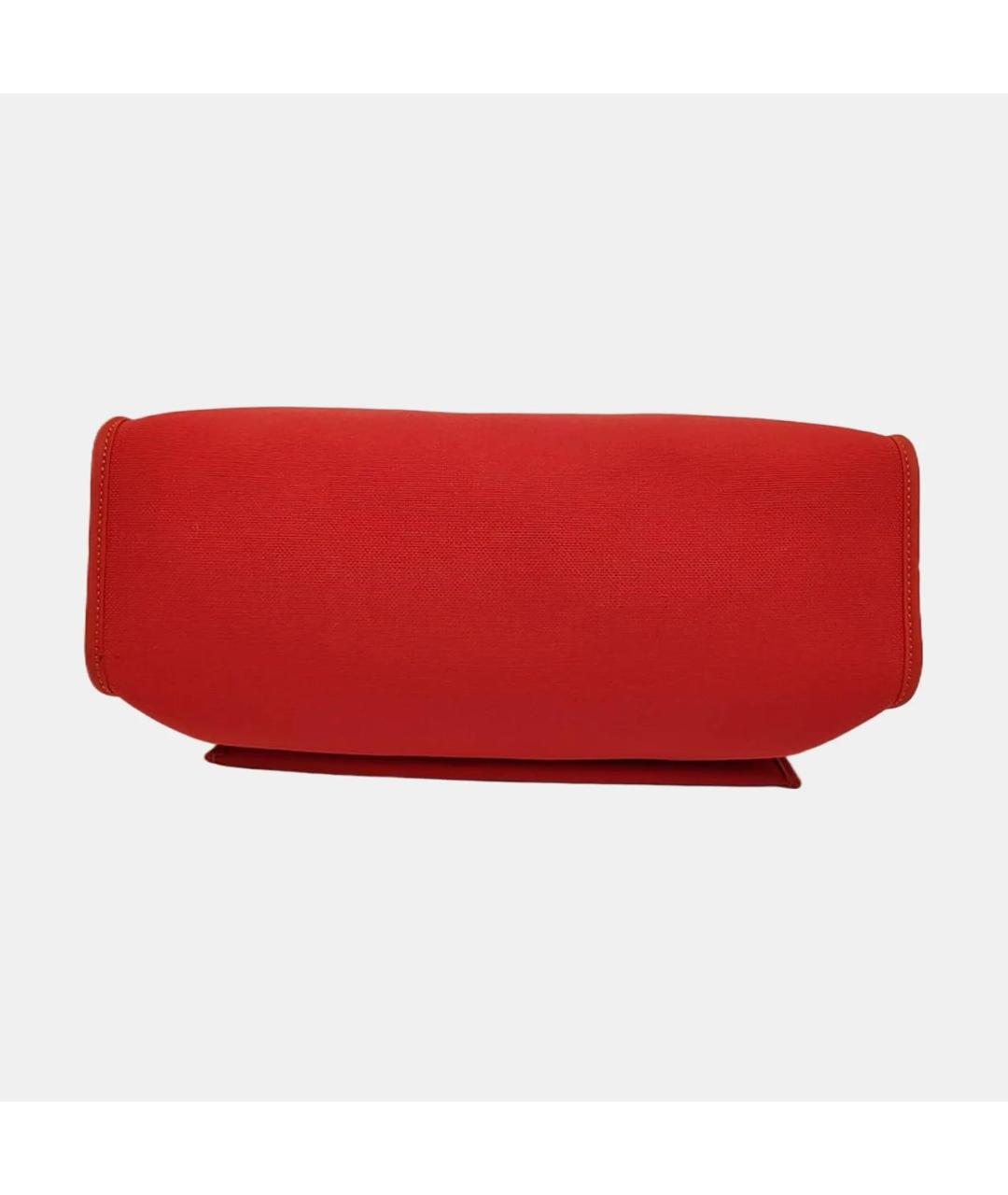 HERMES Красная кожаная сумка с короткими ручками, фото 5