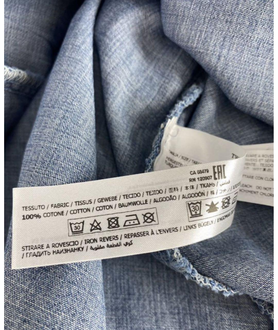 TWIN-SET Синее хлопковое повседневное платье, фото 7