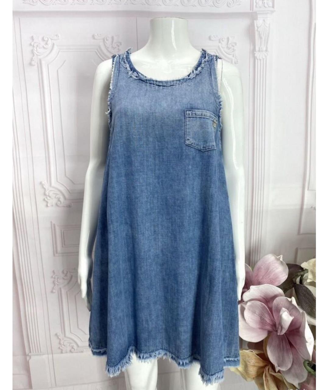TWIN-SET Синее хлопковое повседневное платье, фото 6