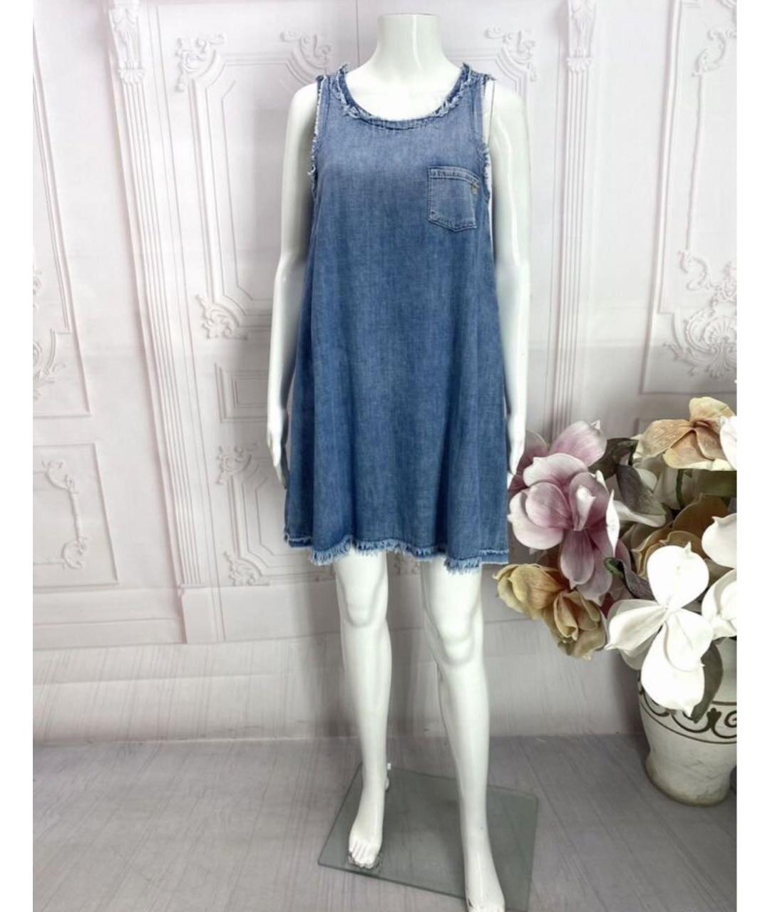 TWIN-SET Синее хлопковое повседневное платье, фото 8