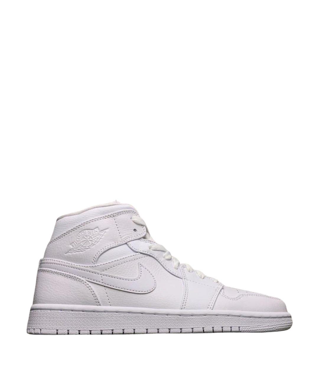 JORDAN Белые кожаные высокие кроссовки / кеды, фото 1