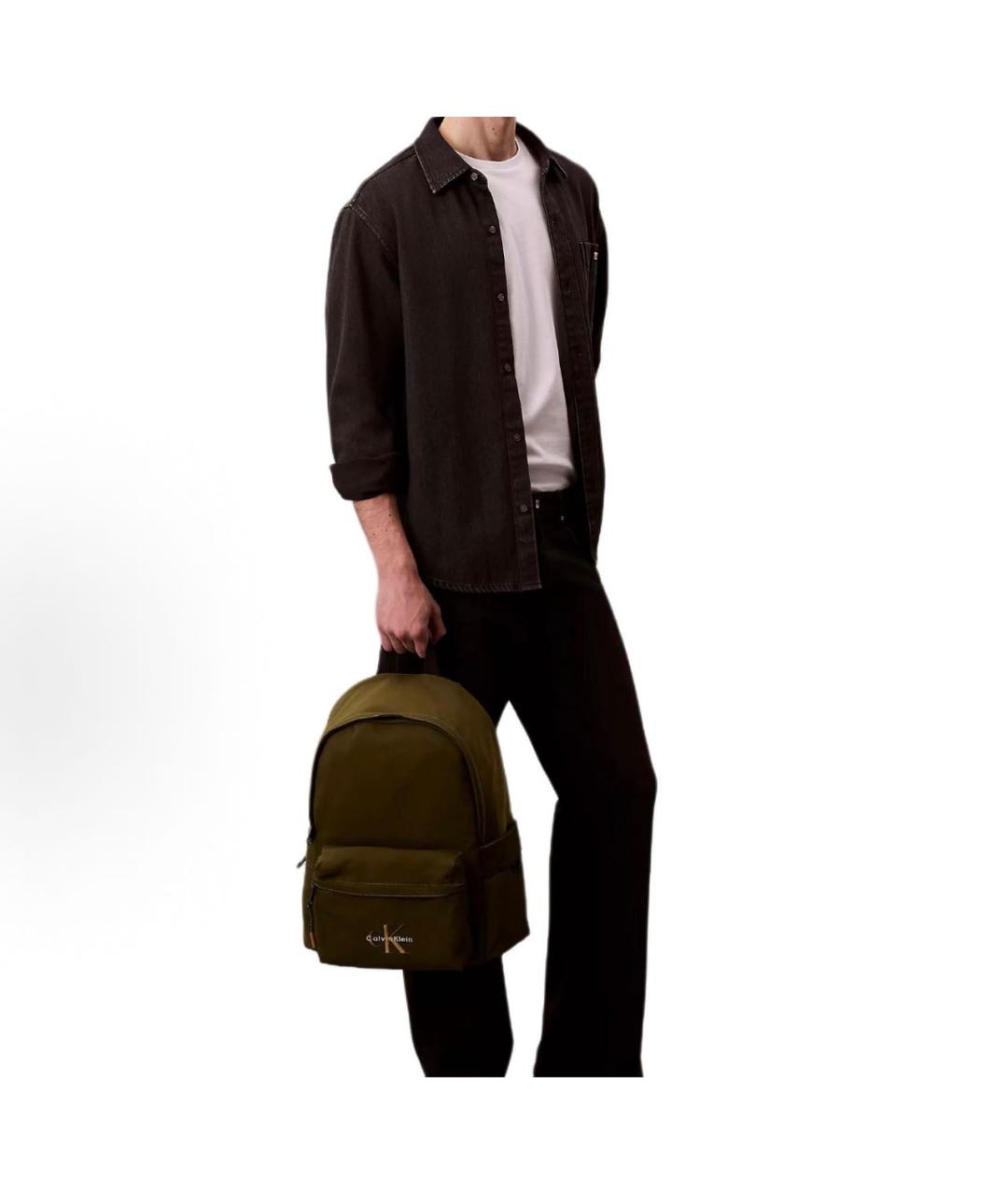 CALVIN KLEIN Зеленый тканевый рюкзак, фото 4