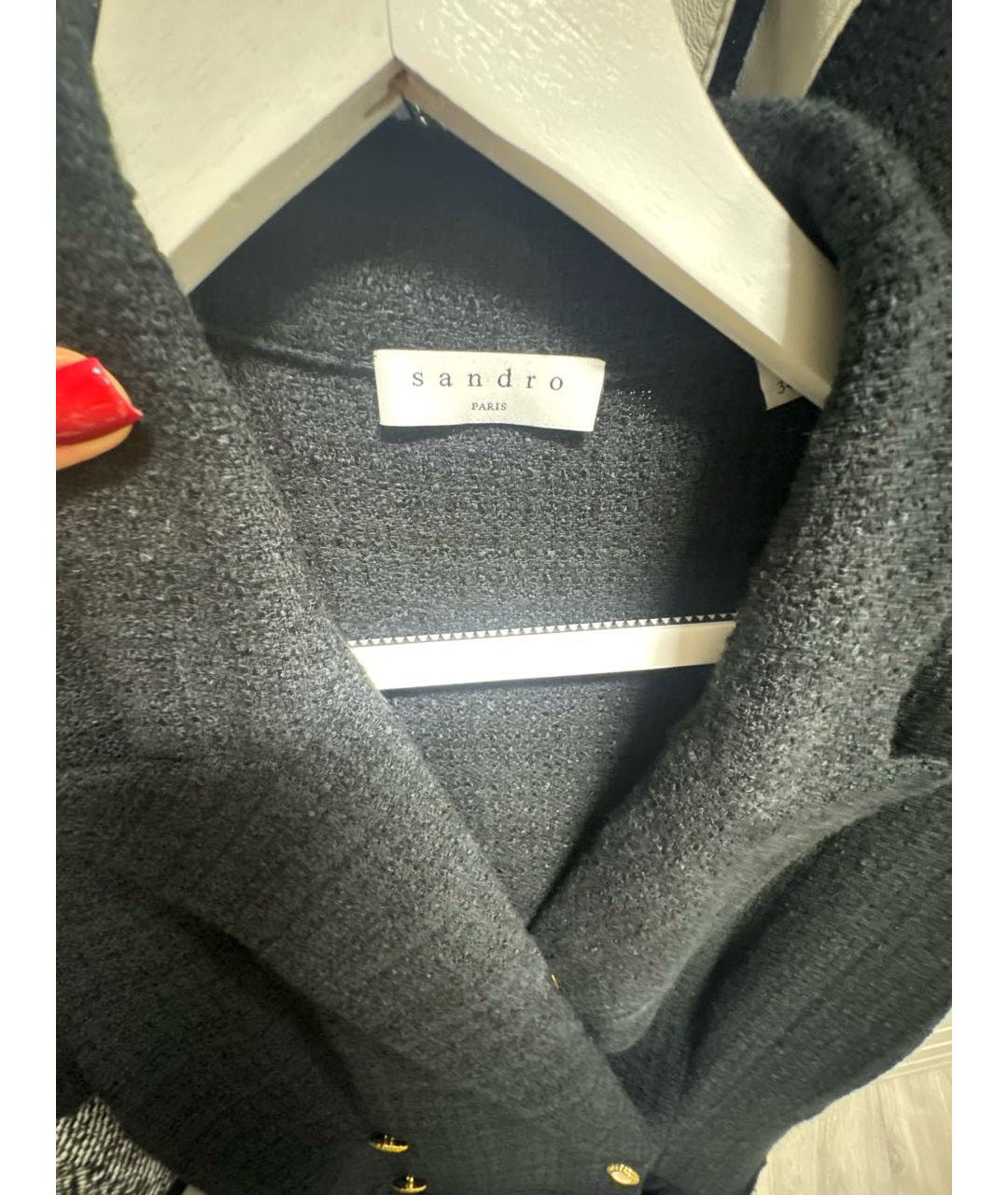 SANDRO Черное твидовое платье, фото 3
