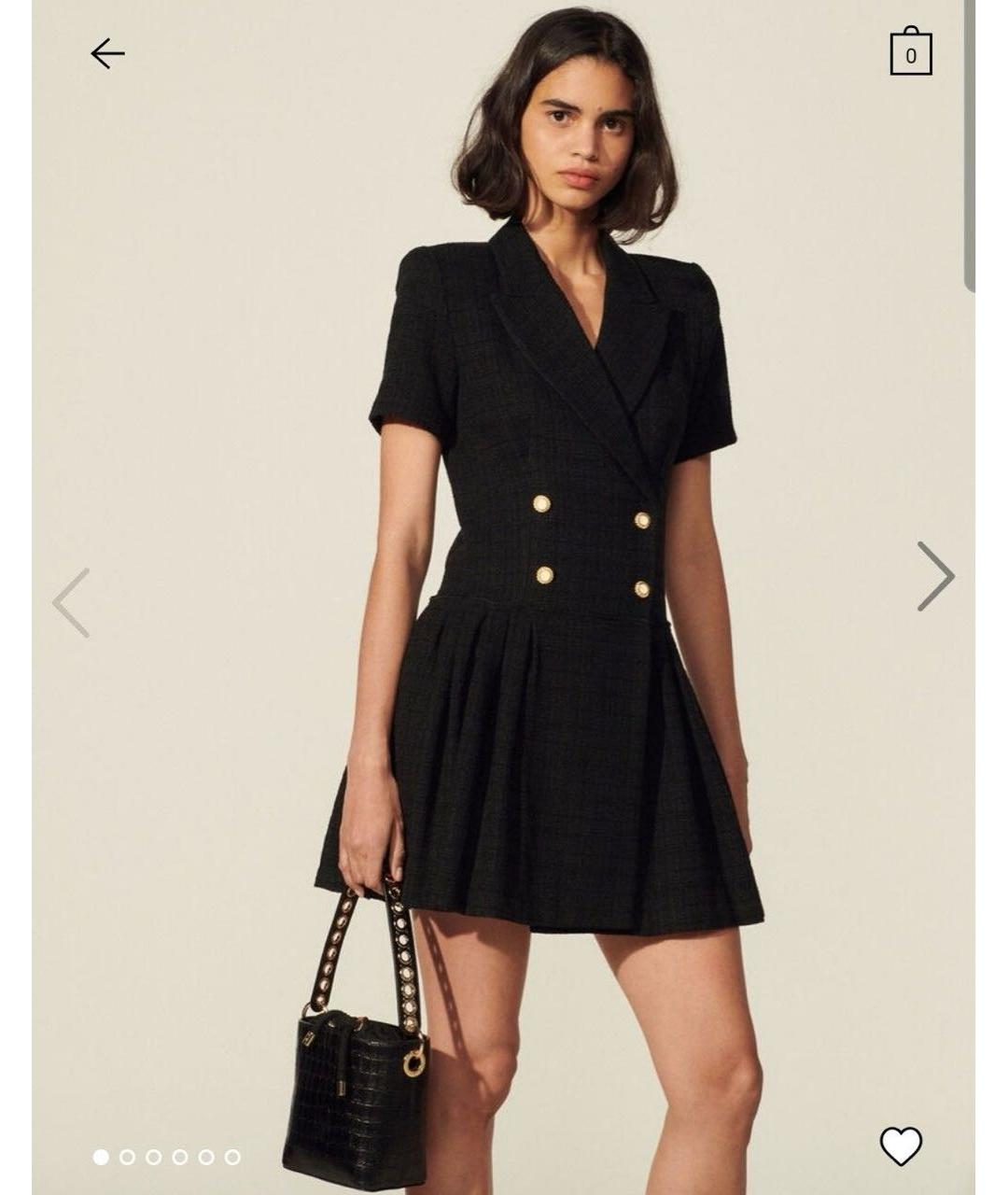 SANDRO Черное твидовое платье, фото 7