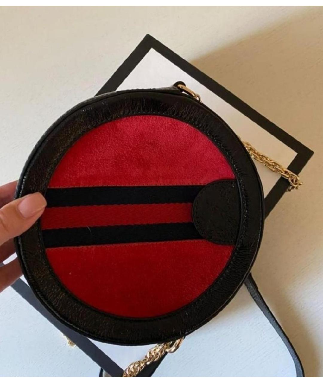 GUCCI Красная замшевая сумка через плечо, фото 2