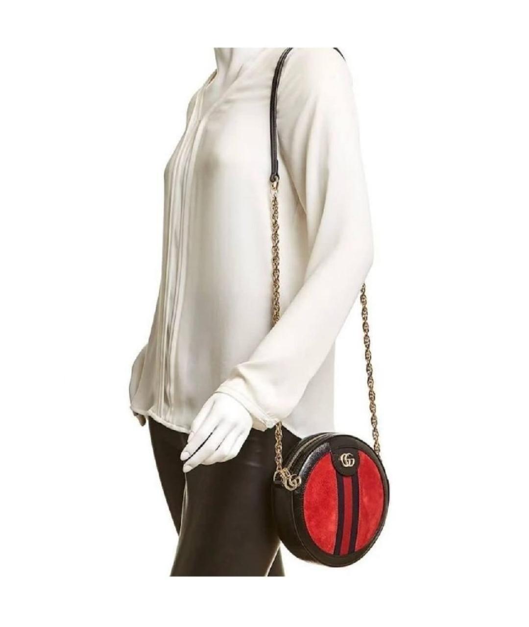 GUCCI Красная замшевая сумка через плечо, фото 7