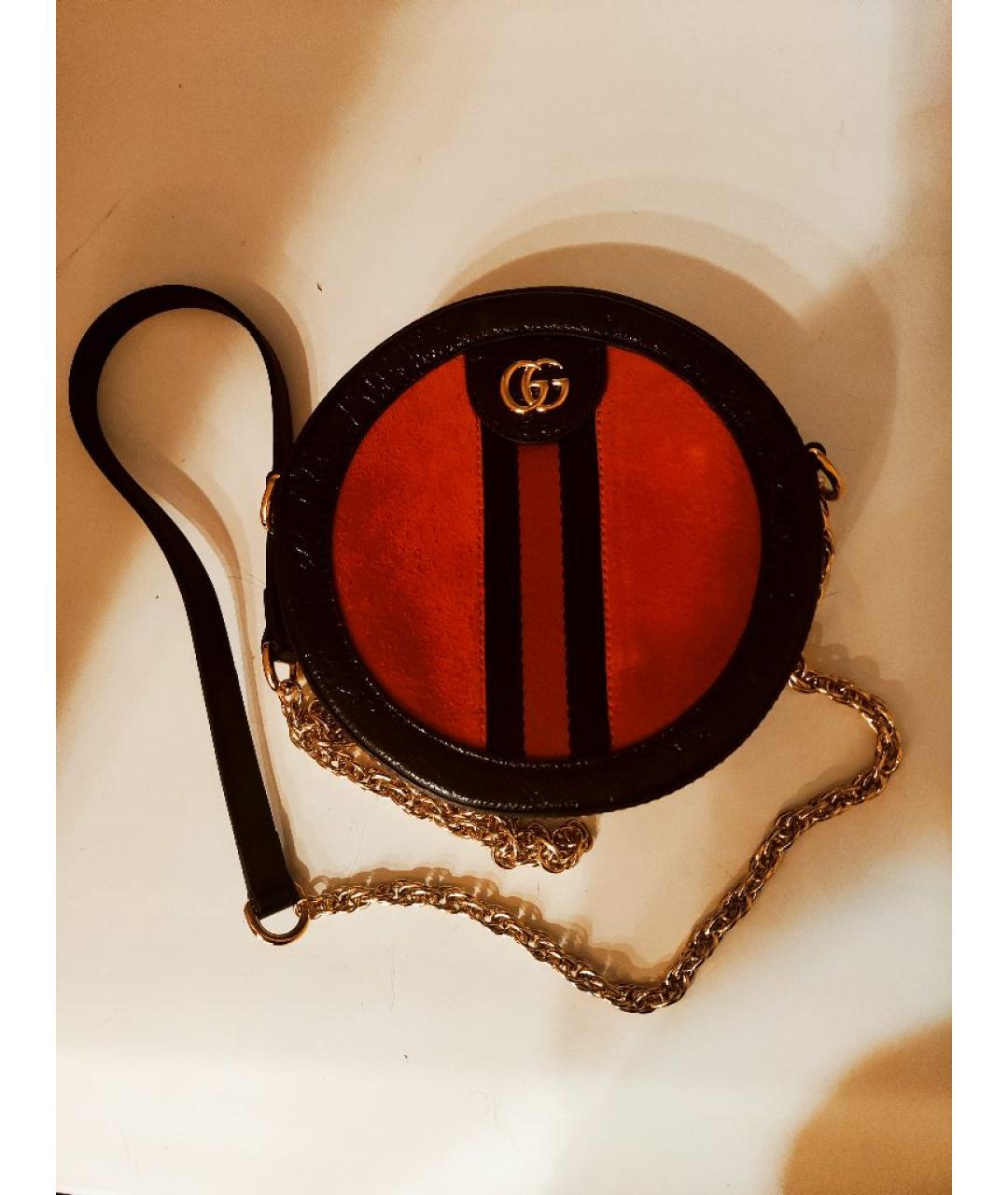 GUCCI Красная замшевая сумка через плечо, фото 9