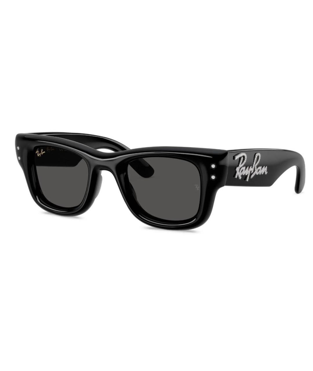 RAY BAN Черные пластиковые солнцезащитные очки, фото 4