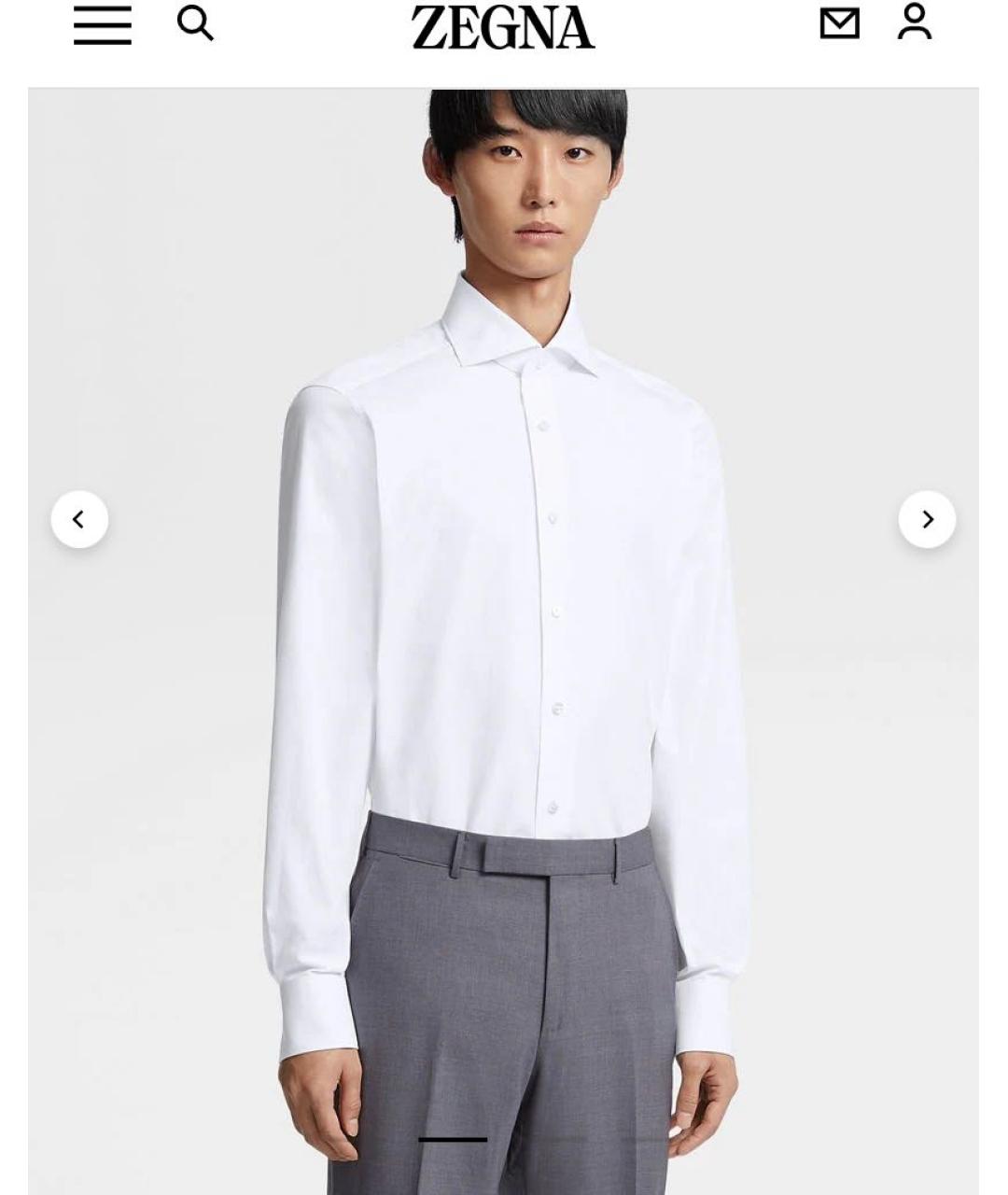 ZEGNA Белая хлопковая классическая рубашка, фото 4