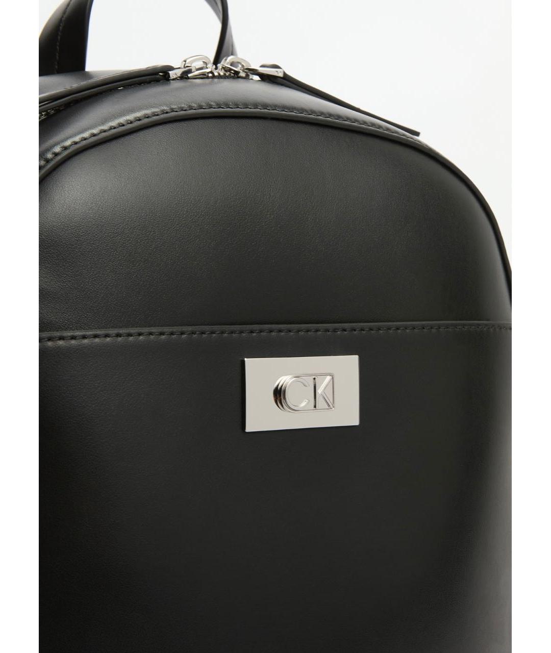 CALVIN KLEIN Черный рюкзак из искусственной кожи, фото 6