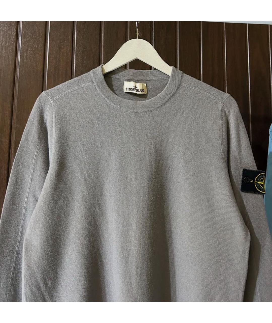STONE ISLAND Серый хлопковый джемпер / свитер, фото 2