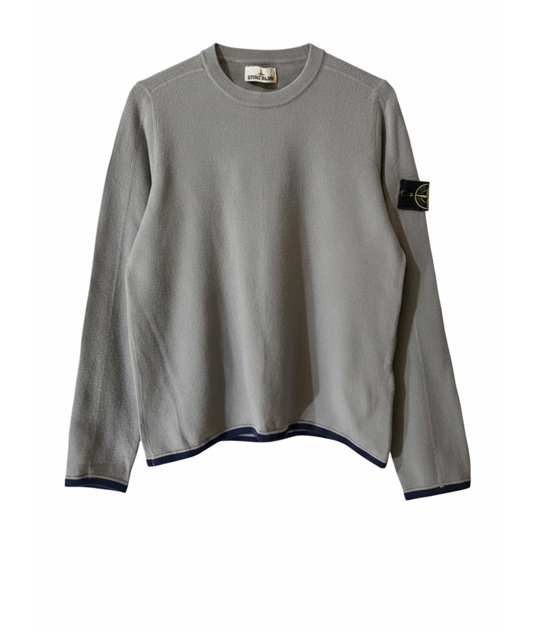 STONE ISLAND Серый хлопковый джемпер / свитер, фото 1
