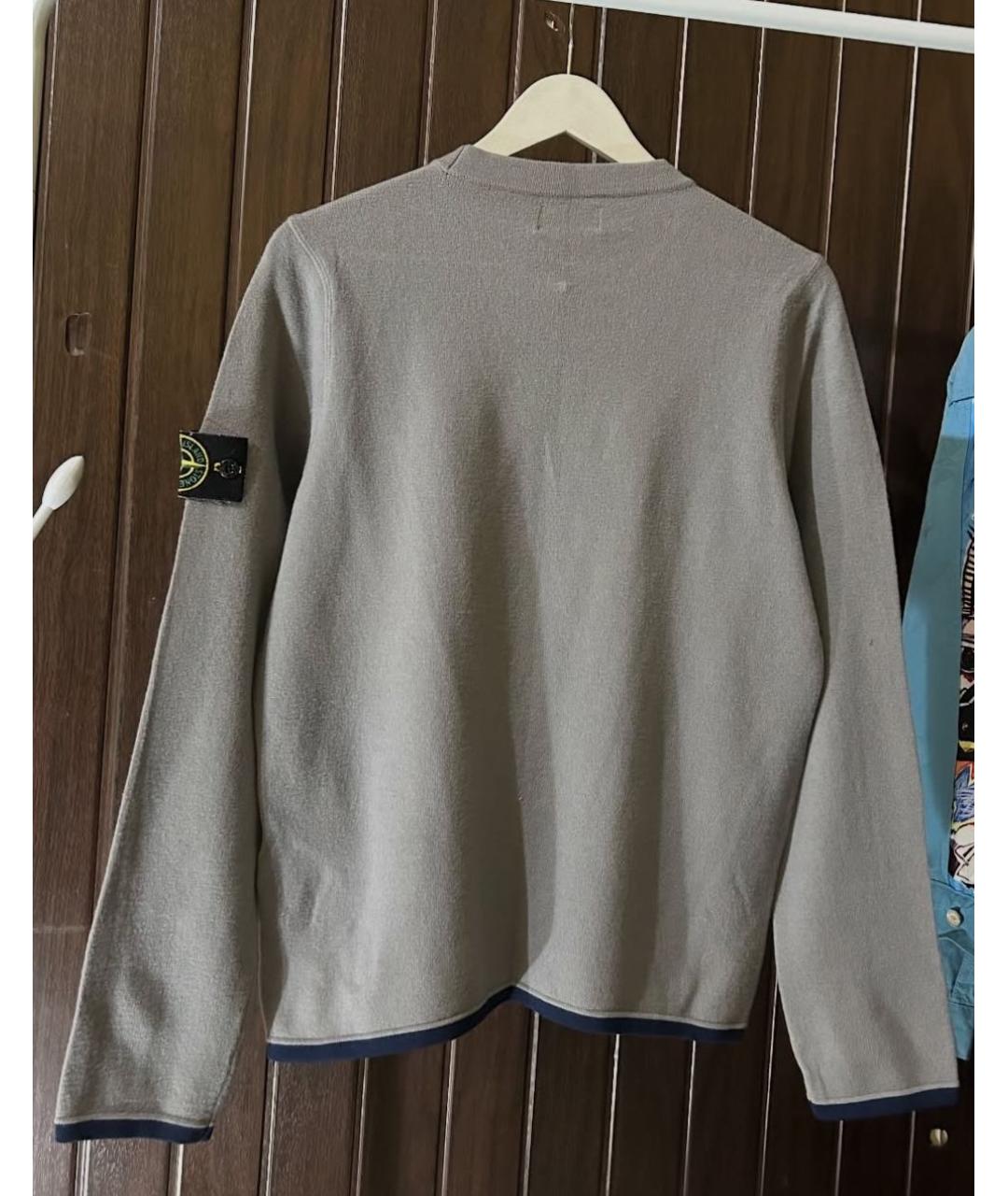 STONE ISLAND Серый хлопковый джемпер / свитер, фото 5