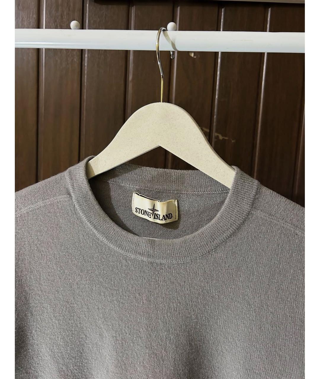 STONE ISLAND Серый хлопковый джемпер / свитер, фото 3