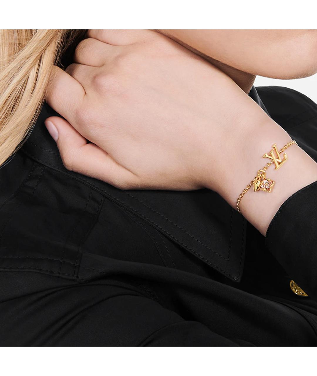 LOUIS VUITTON Золотой металлический браслет, фото 5