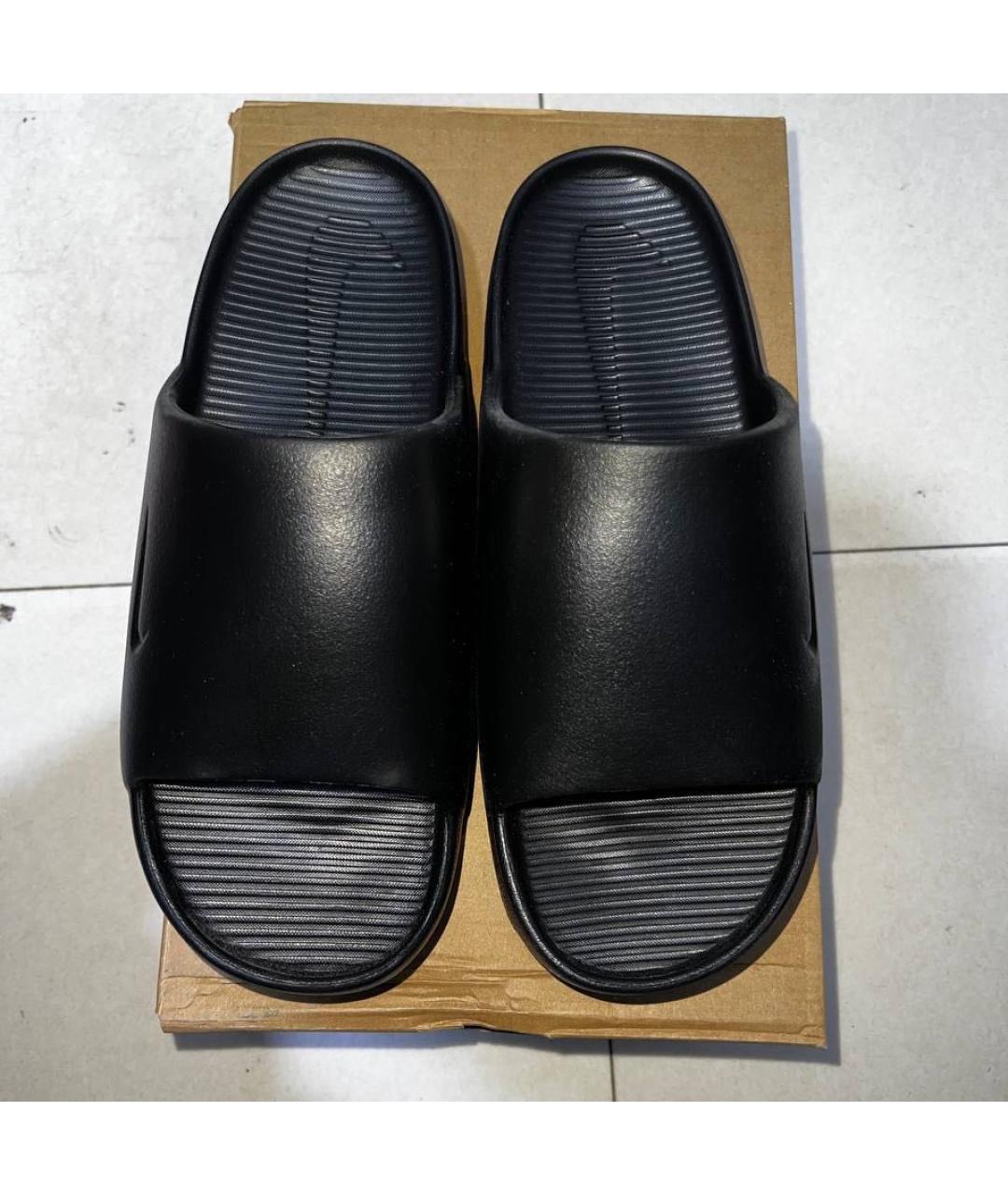 NIKE Черные резиновые шлепанцы, фото 2