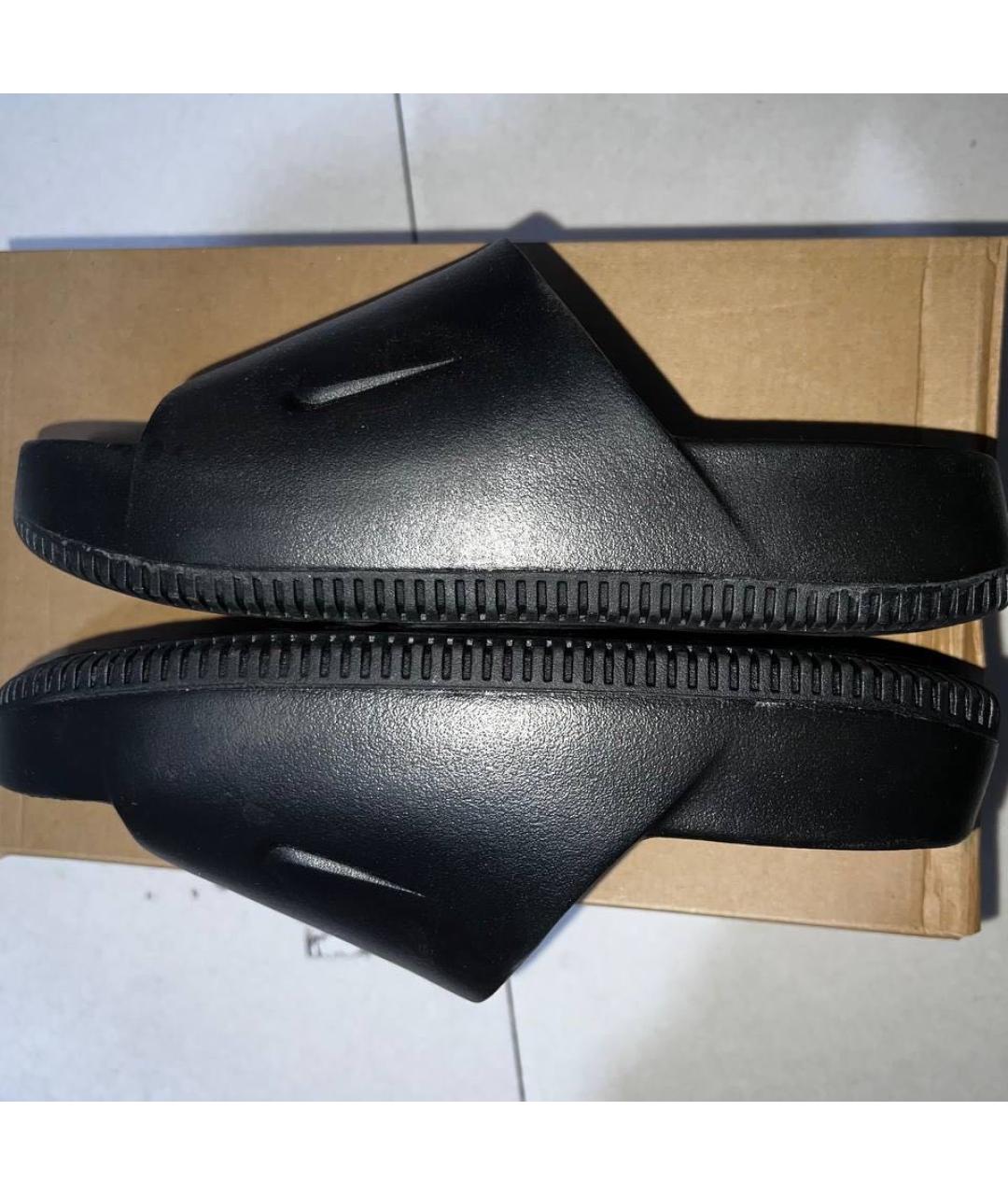 NIKE Черные резиновые шлепанцы, фото 3