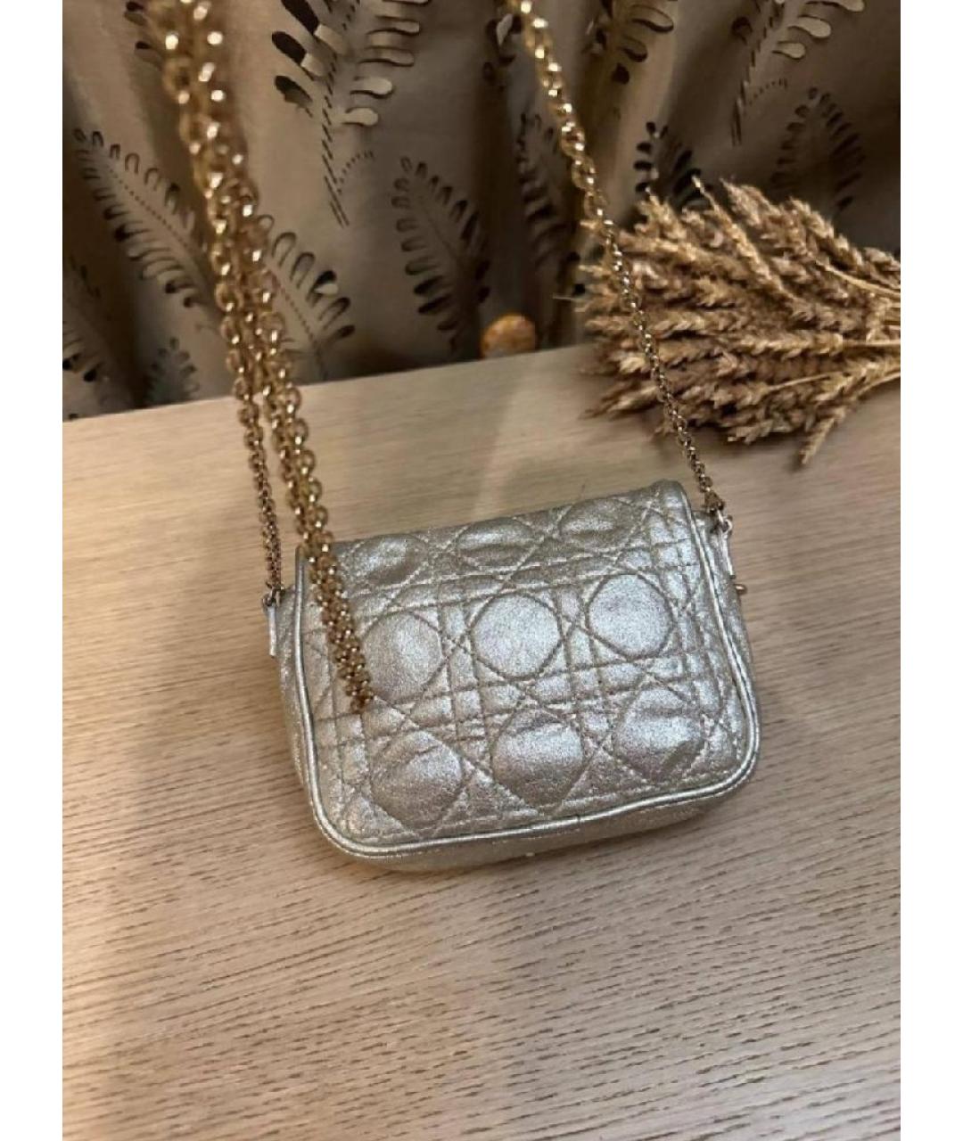 CHRISTIAN DIOR Серебряная кожаная сумка через плечо, фото 4