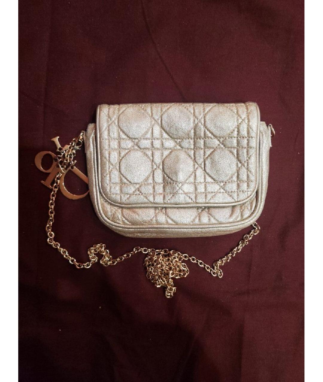 CHRISTIAN DIOR Серебряная кожаная сумка через плечо, фото 10