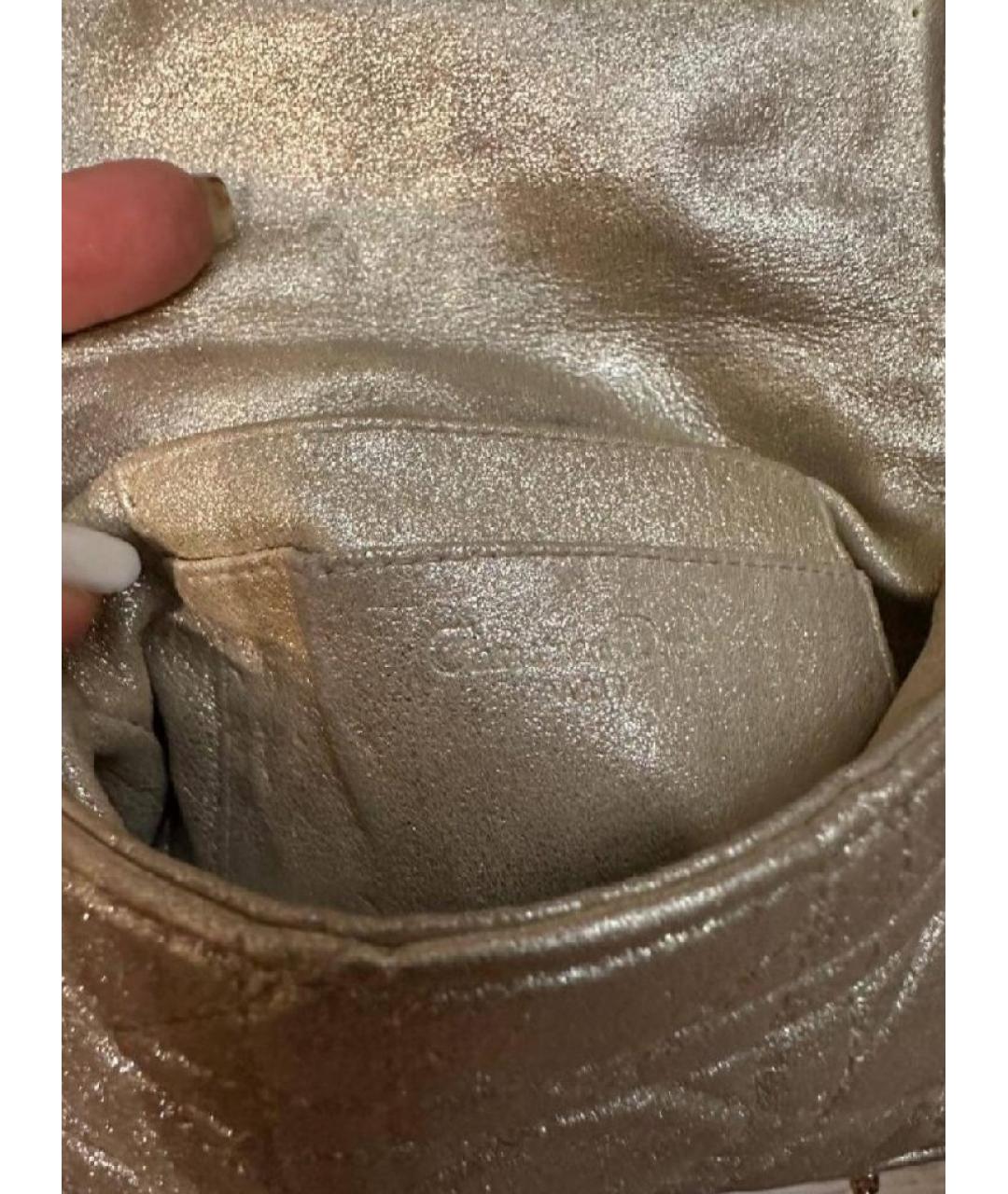 CHRISTIAN DIOR Серебряная кожаная сумка через плечо, фото 3