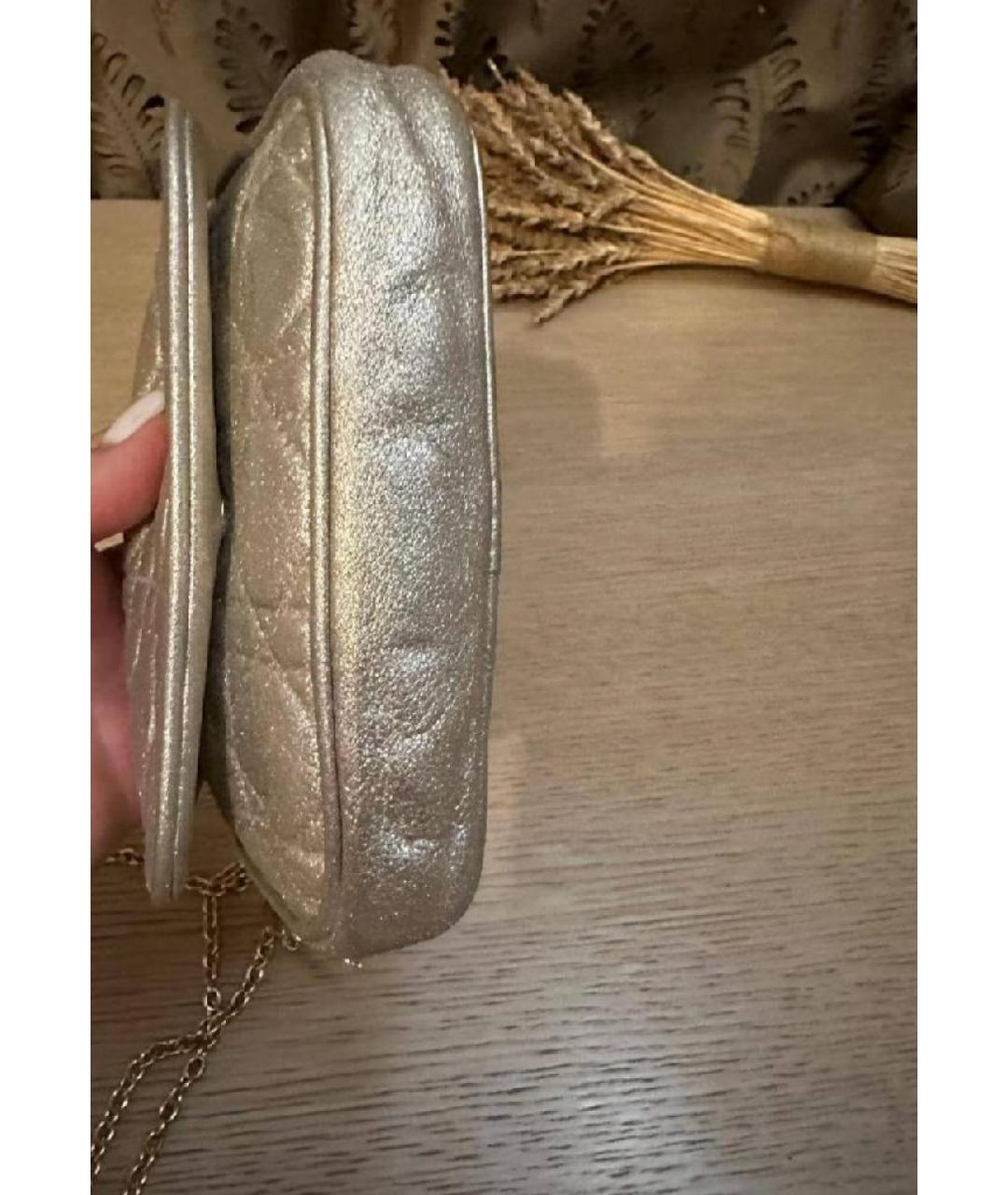 CHRISTIAN DIOR Серебряная кожаная сумка через плечо, фото 5