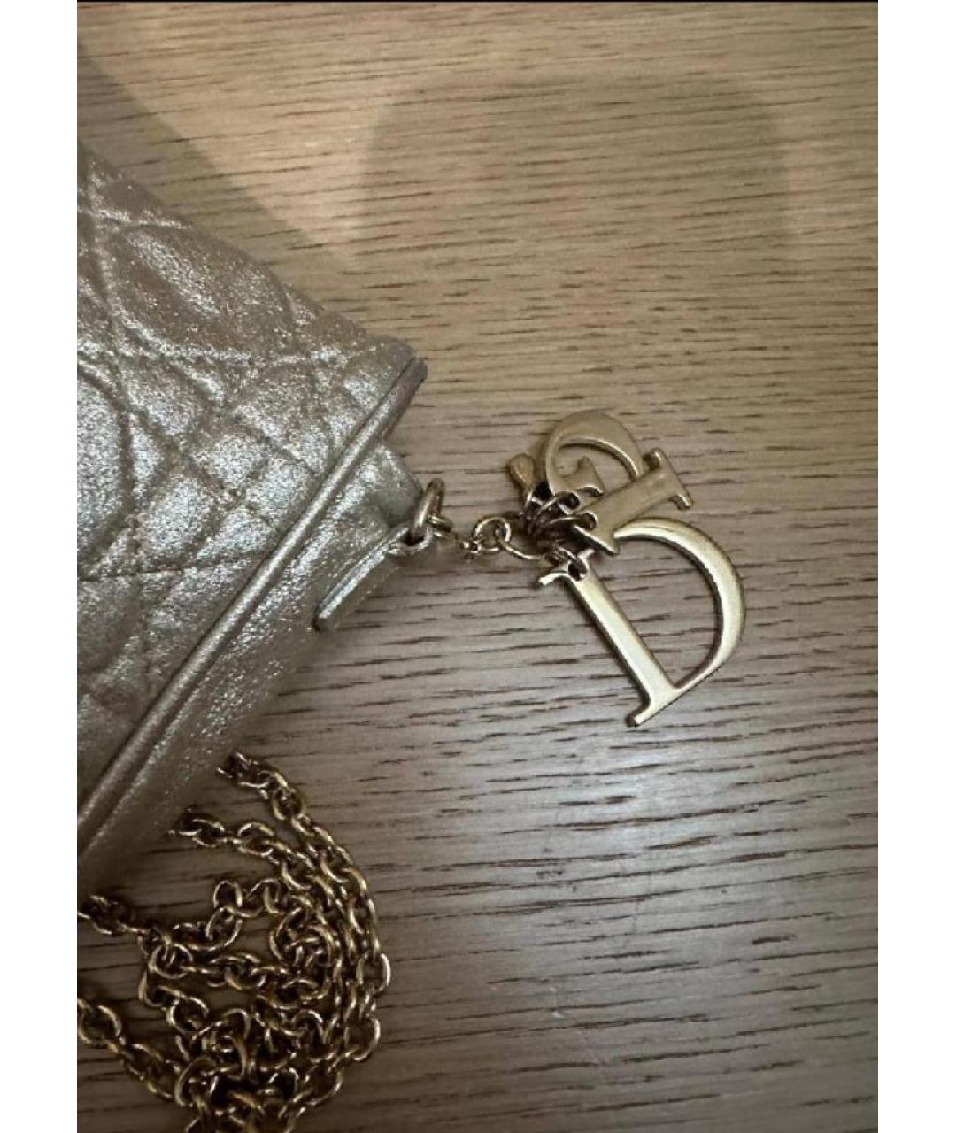 CHRISTIAN DIOR Серебряная кожаная сумка через плечо, фото 8