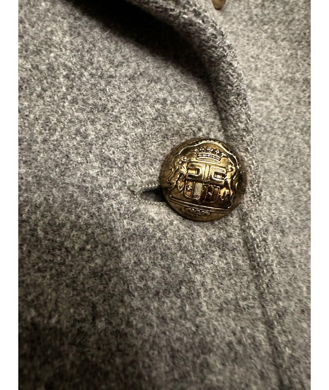 ELISABETTA FRANCHI Серое шерстяное пальто, фото 4