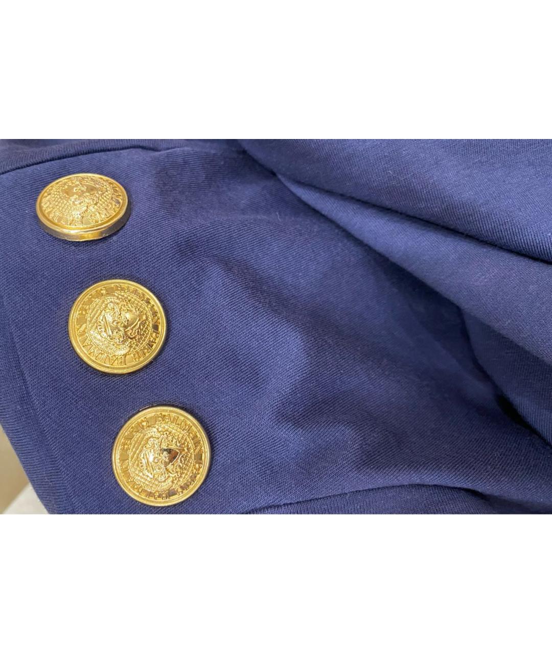 BALMAIN Темно-синяя хлопковая футболка, фото 5