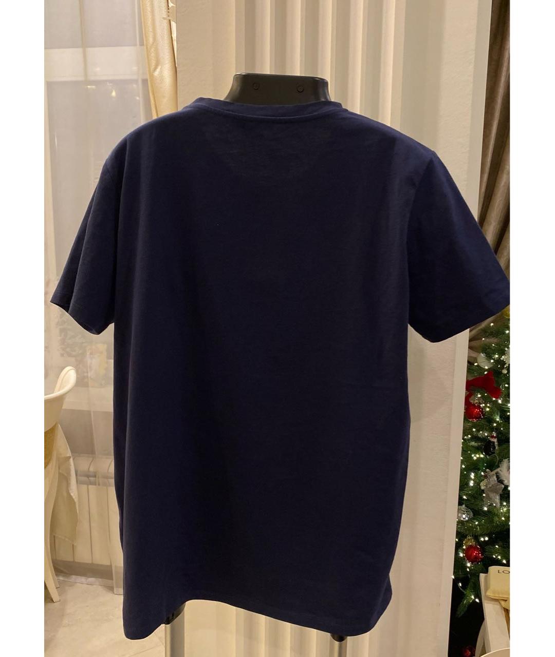 BALMAIN Темно-синяя хлопковая футболка, фото 3