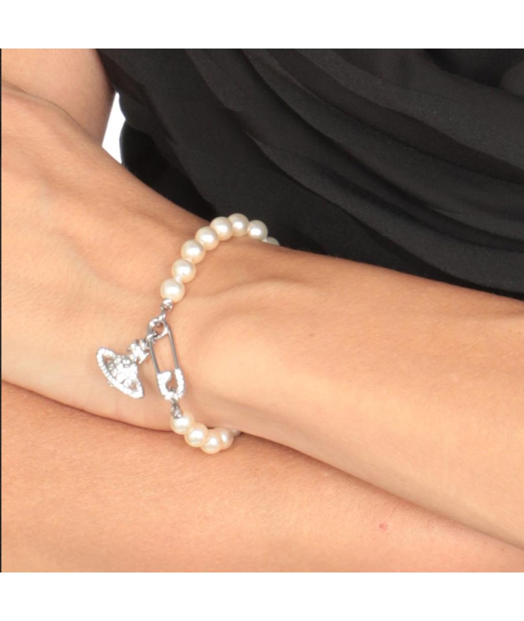 VIVIENNE WESTWOOD Белый жемчужный браслет, фото 4