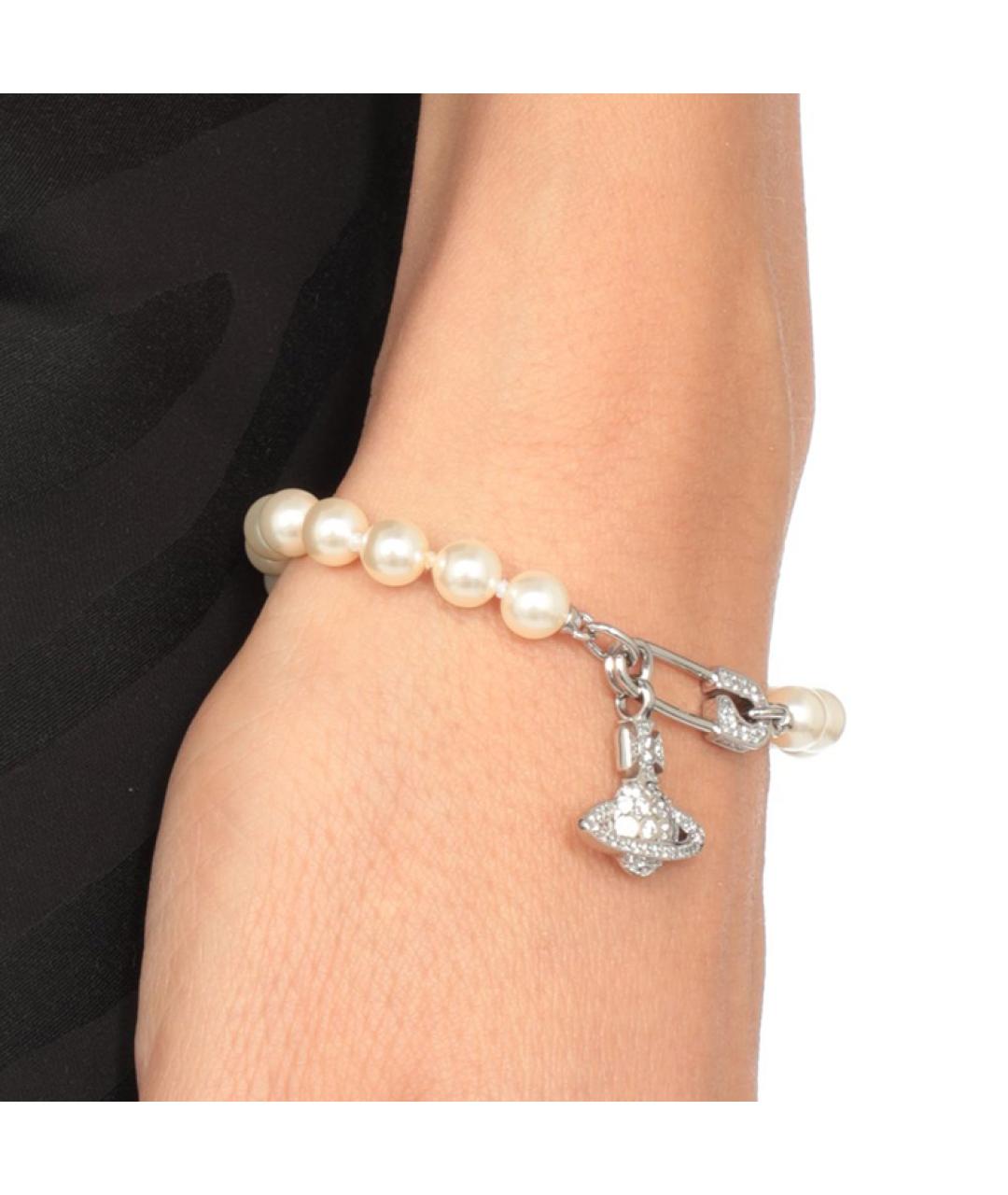 VIVIENNE WESTWOOD Белый жемчужный браслет, фото 3