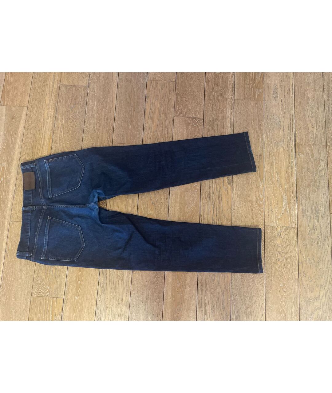 ZZEGNA Темно-синие хлопковые прямые джинсы, фото 2