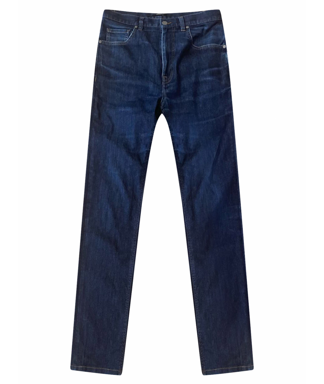 ZZEGNA Темно-синие хлопковые прямые джинсы, фото 1
