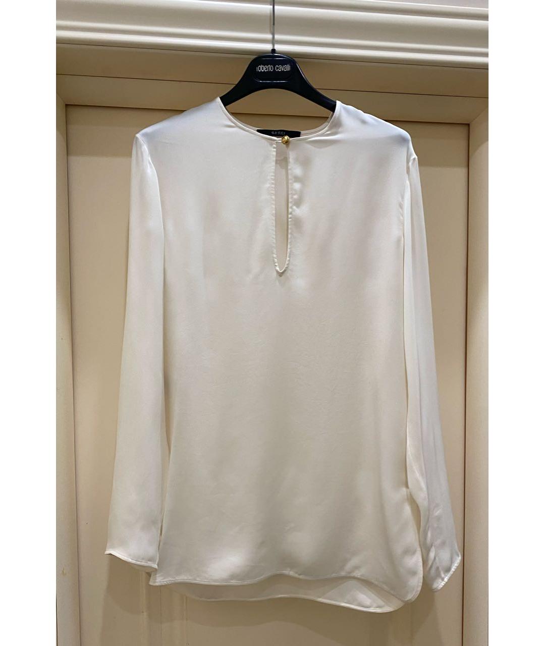 GUCCI Белая шелковая блузы, фото 9