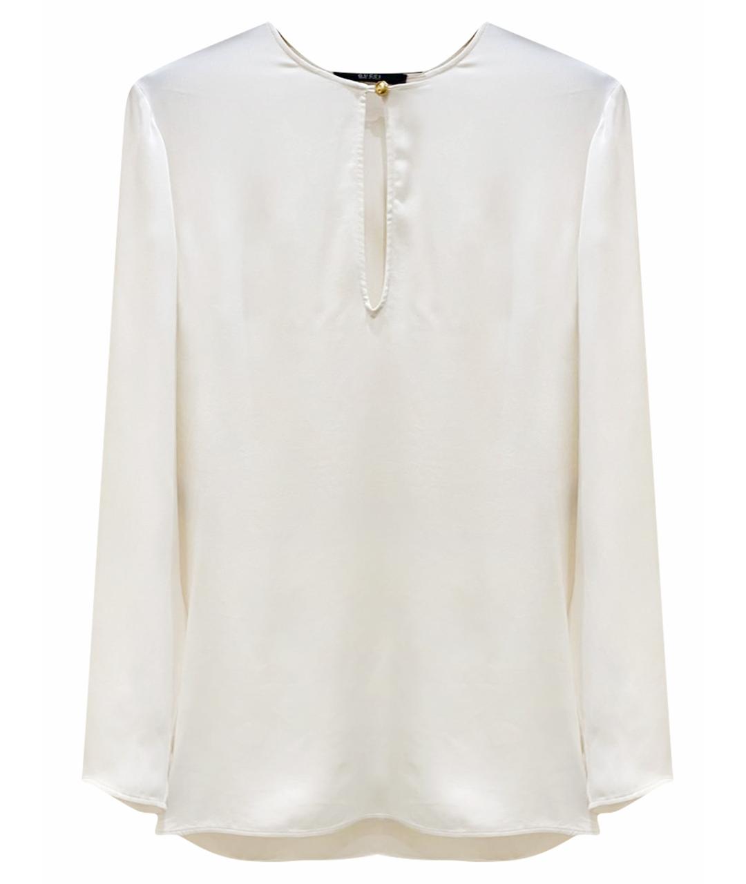 GUCCI Белая шелковая блузы, фото 1