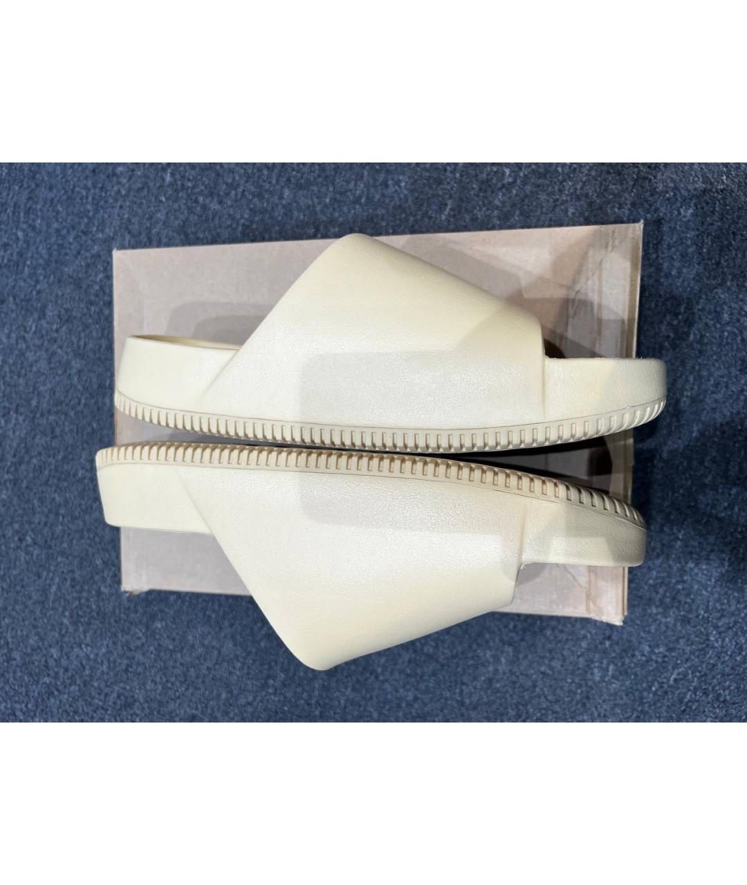 NIKE Белые резиновые шлепанцы, фото 3