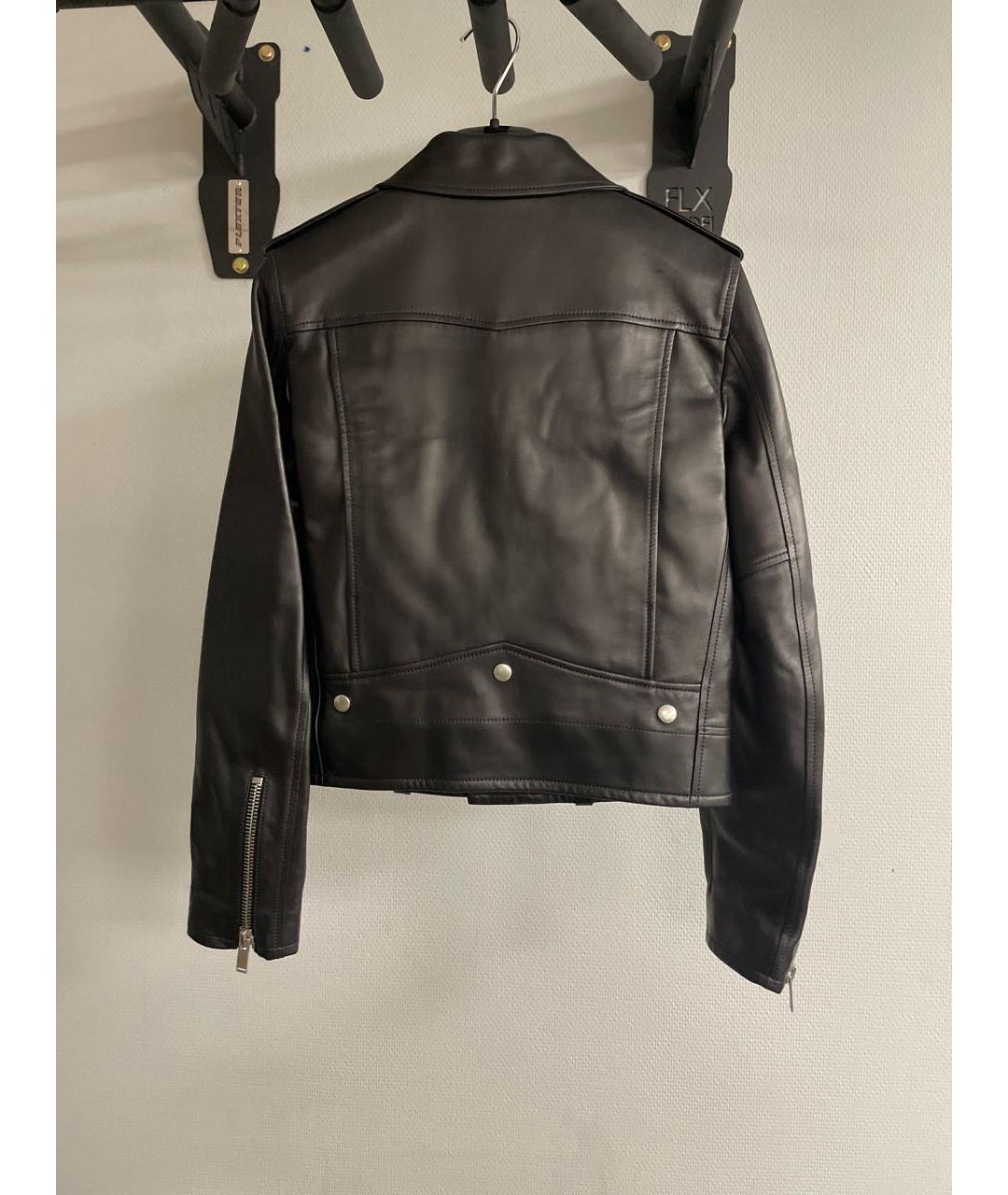 SAINT LAURENT Черная кожаная куртка, фото 2