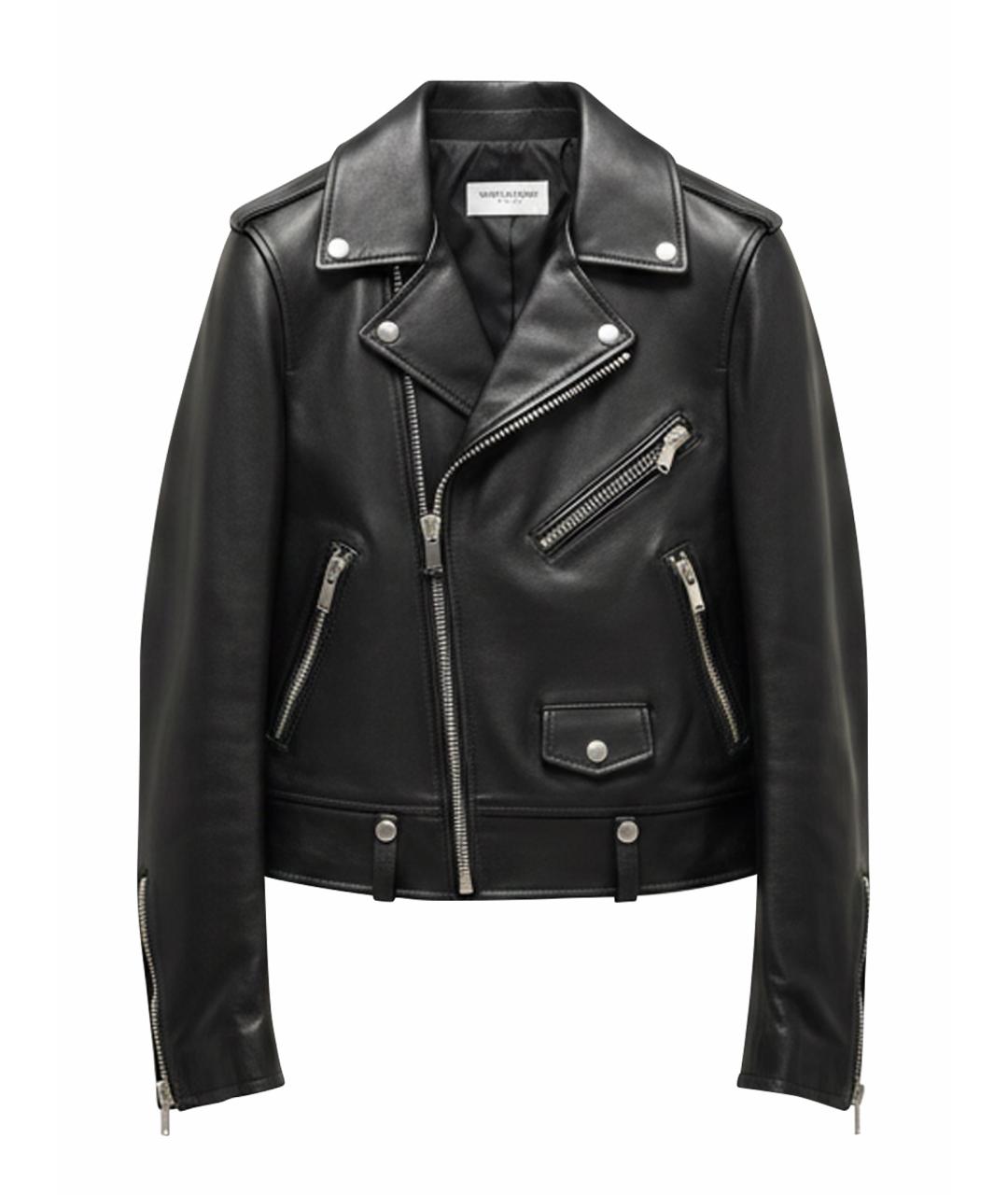 SAINT LAURENT Черная кожаная куртка, фото 1