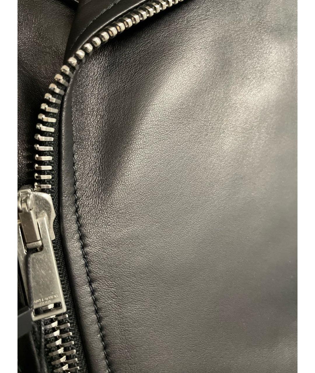 SAINT LAURENT Черная кожаная куртка, фото 4