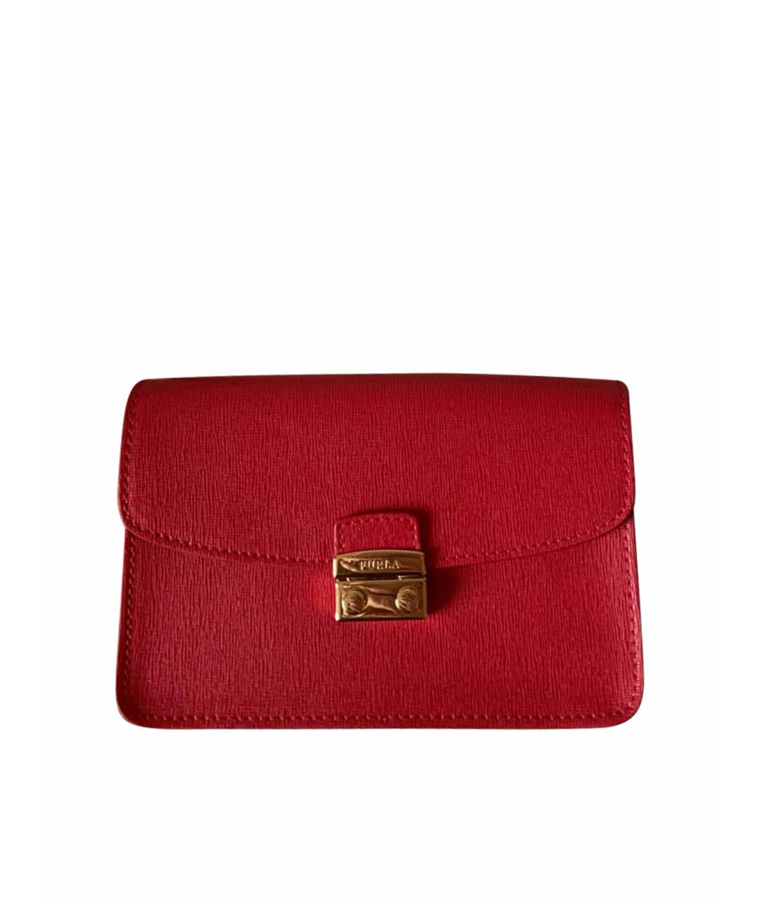 FURLA Красная кожаная сумка через плечо, фото 1