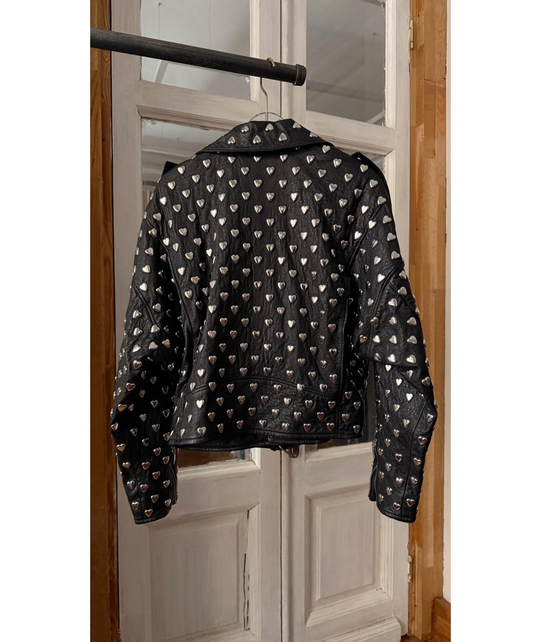 SAINT LAURENT Черный кожаный жакет/пиджак, фото 2