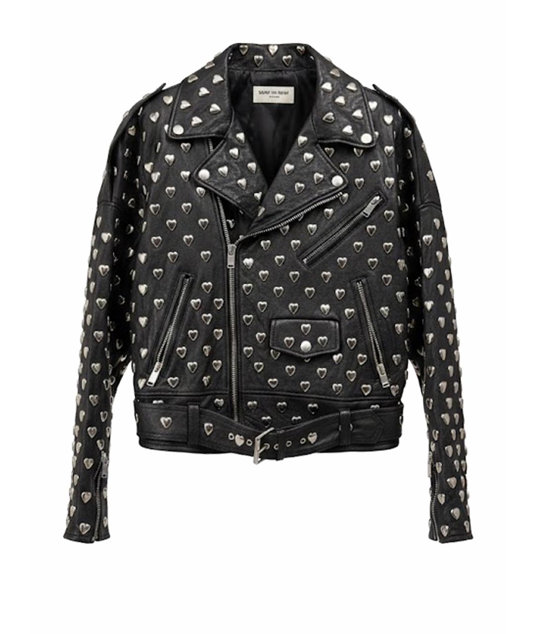 SAINT LAURENT Черный кожаный жакет/пиджак, фото 1