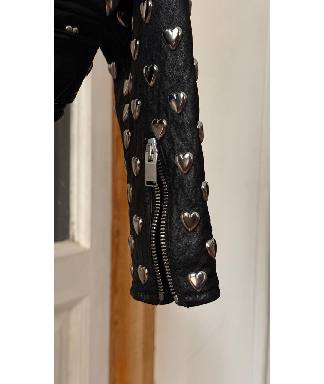 SAINT LAURENT Черный кожаный жакет/пиджак, фото 4