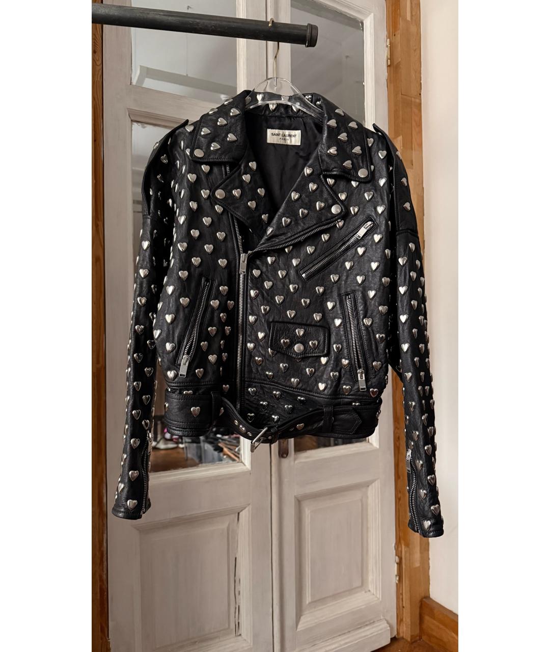SAINT LAURENT Черный кожаный жакет/пиджак, фото 6