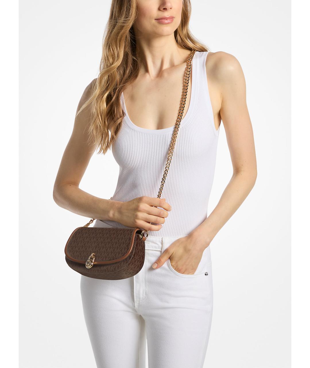 MICHAEL KORS Коричневая сумка через плечо из искусственной кожи, фото 3